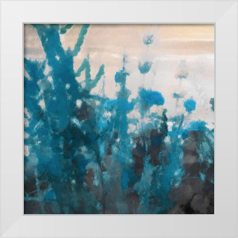 Going In Blue I White Modern Wood Framed Art Print by Saunders, Alonzo