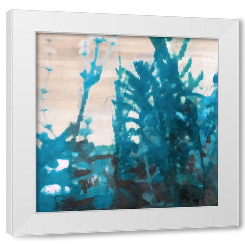 Going In Blue II White Modern Wood Framed Art Print by Saunders, Alonzo