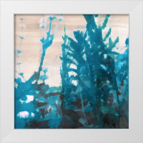 Going In Blue II White Modern Wood Framed Art Print by Saunders, Alonzo