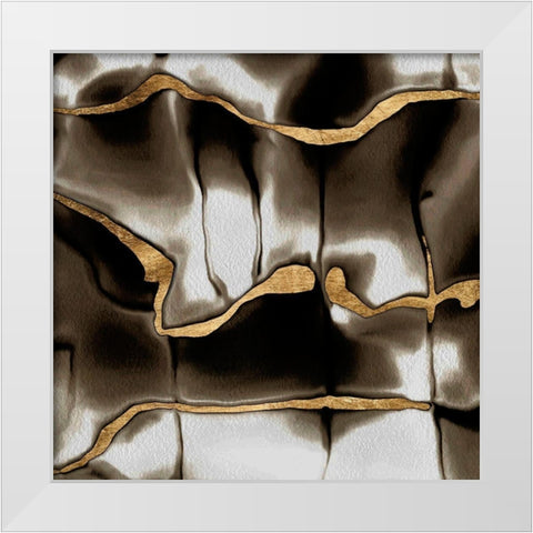 Golden Shimmer II White Modern Wood Framed Art Print by Saunders, Alonzo