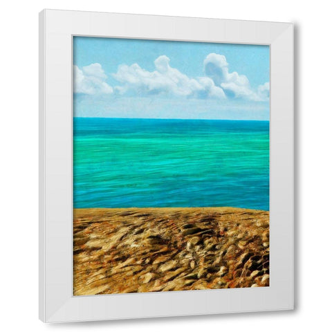 Rocky Beachside I White Modern Wood Framed Art Print by Saunders, Alonzo