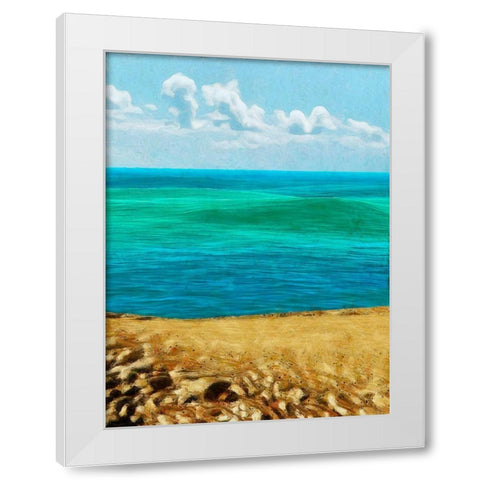 Rocky Beachside II White Modern Wood Framed Art Print by Saunders, Alonzo