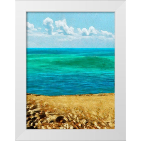 Rocky Beachside II White Modern Wood Framed Art Print by Saunders, Alonzo