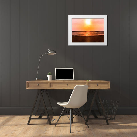 Sunset Dreams III White Modern Wood Framed Art Print by Saunders, Alonzo