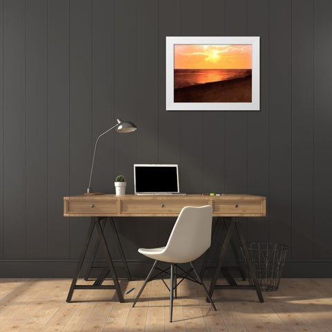 Sunset Dreams IV White Modern Wood Framed Art Print by Saunders, Alonzo
