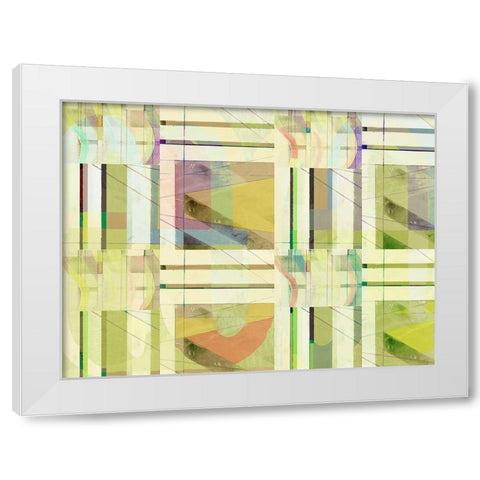 Yellow Curves I White Modern Wood Framed Art Print by Cartissi