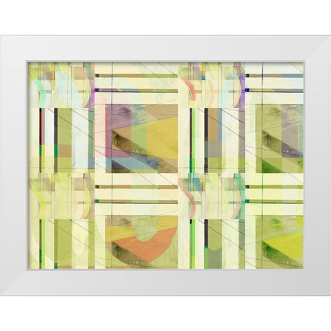 Yellow Curves I White Modern Wood Framed Art Print by Cartissi
