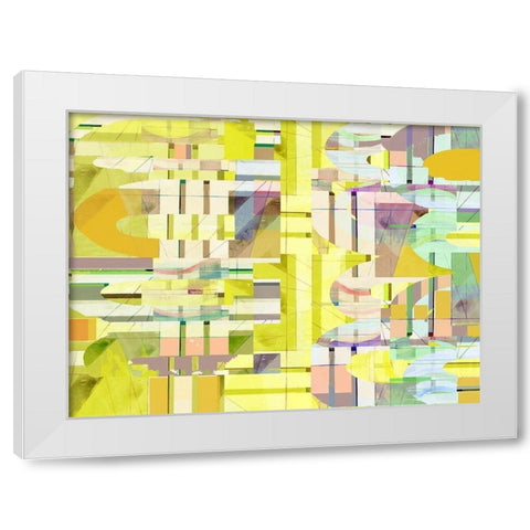 Yellow Curves II White Modern Wood Framed Art Print by Cartissi