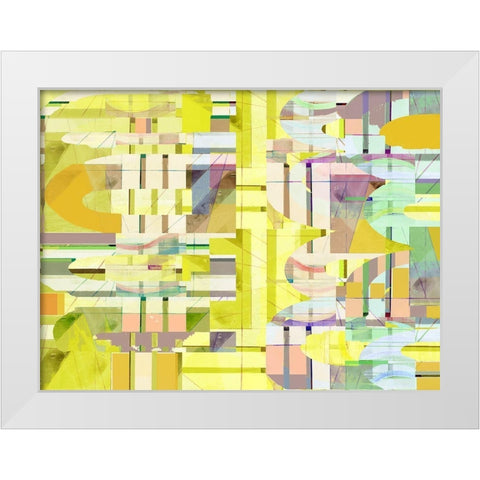 Yellow Curves II White Modern Wood Framed Art Print by Cartissi