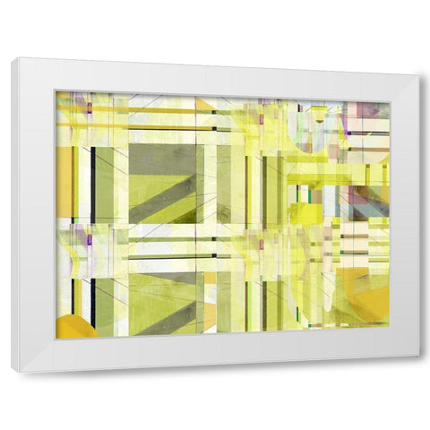 Yellow Curves III White Modern Wood Framed Art Print by Cartissi