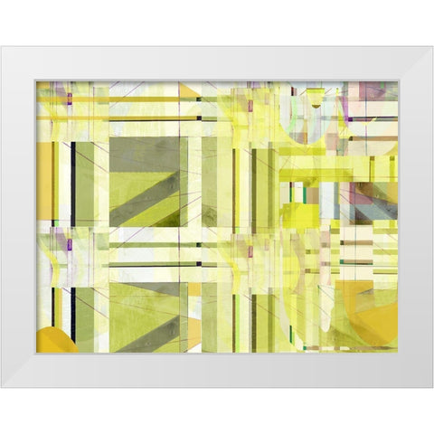 Yellow Curves III White Modern Wood Framed Art Print by Cartissi