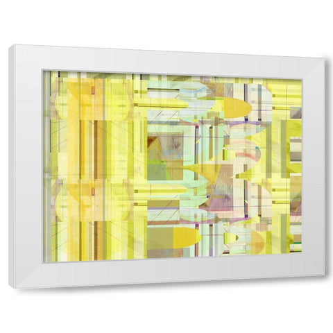 Yellow Curves IV White Modern Wood Framed Art Print by Cartissi