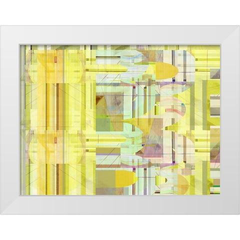 Yellow Curves IV White Modern Wood Framed Art Print by Cartissi