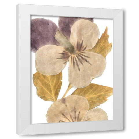 Neutral Pansy I White Modern Wood Framed Art Print by Saunders, Alonzo