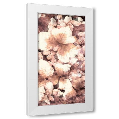 Blush Shaded Leaves V White Modern Wood Framed Art Print by Saunders, Alonzo