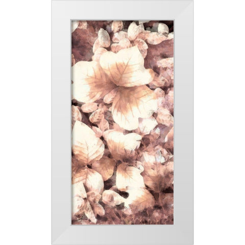 Blush Shaded Leaves V White Modern Wood Framed Art Print by Saunders, Alonzo