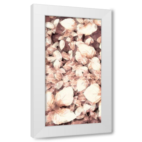 Blush Shaded Leaves VI White Modern Wood Framed Art Print by Saunders, Alonzo