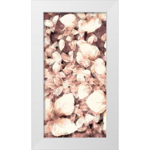 Blush Shaded Leaves VI White Modern Wood Framed Art Print by Saunders, Alonzo