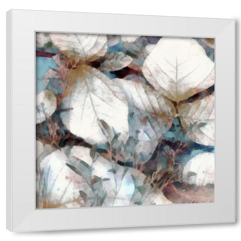 Neutral Summer Leaves I White Modern Wood Framed Art Print by Saunders, Alonzo