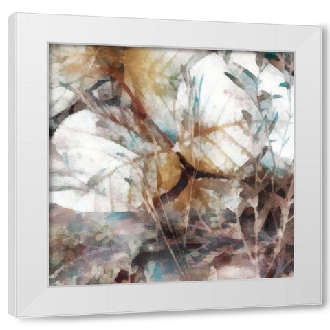 Neutral Summer Leaves II White Modern Wood Framed Art Print by Saunders, Alonzo