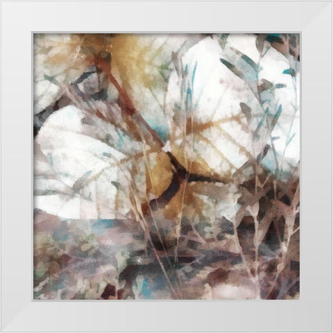Neutral Summer Leaves II White Modern Wood Framed Art Print by Saunders, Alonzo