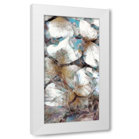 Neutral Summer Leaves IV White Modern Wood Framed Art Print by Saunders, Alonzo