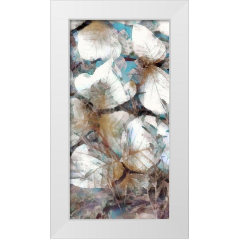 Neutral Summer Leaves IV White Modern Wood Framed Art Print by Saunders, Alonzo