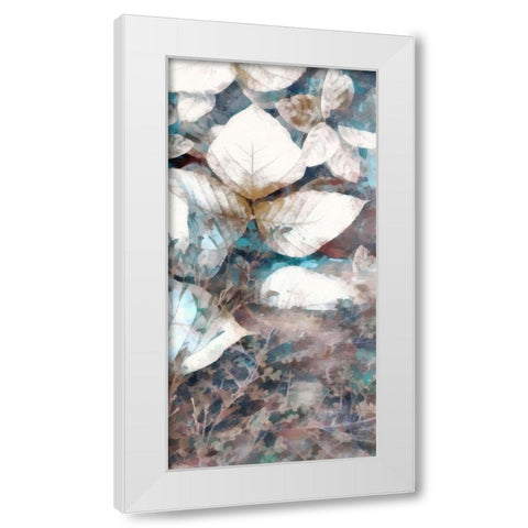 Neutral Summer Leaves V White Modern Wood Framed Art Print by Saunders, Alonzo
