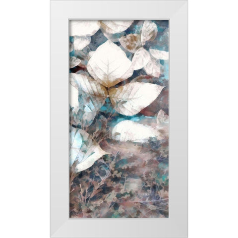 Neutral Summer Leaves V White Modern Wood Framed Art Print by Saunders, Alonzo