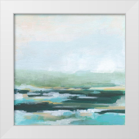 Misty Inlet I White Modern Wood Framed Art Print by Vess, June Erica