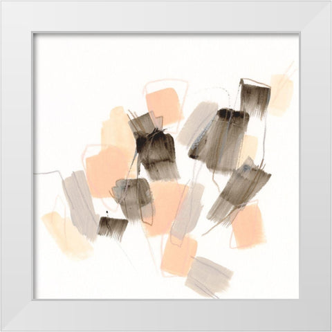 Blush Gambit II White Modern Wood Framed Art Print by Vess, June Erica