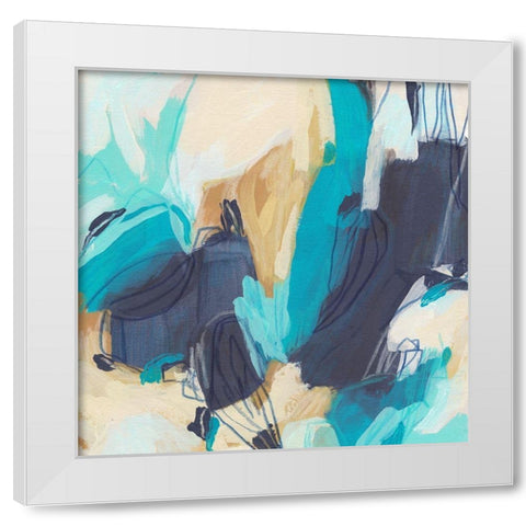Blue Hive II White Modern Wood Framed Art Print by Vess, June Erica