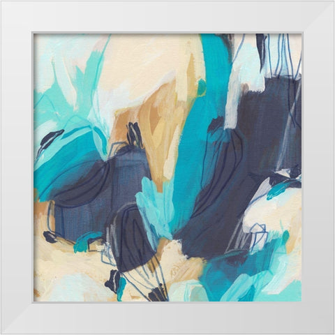 Blue Hive II White Modern Wood Framed Art Print by Vess, June Erica