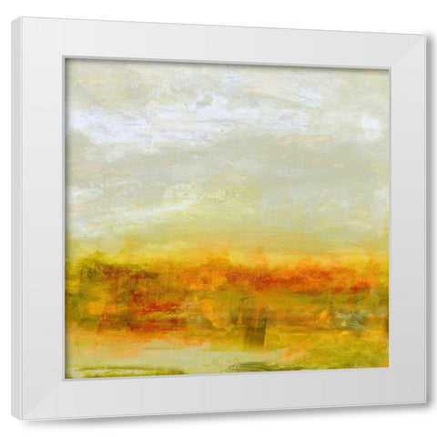 Burst of Warmth White Modern Wood Framed Art Print by Gordon, Sharon