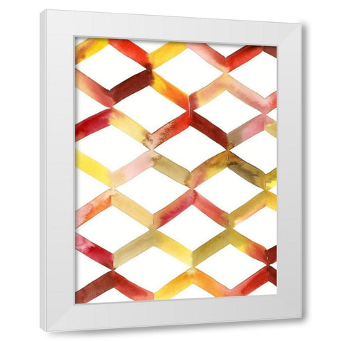 Sunshine Chevron II White Modern Wood Framed Art Print by Popp, Grace