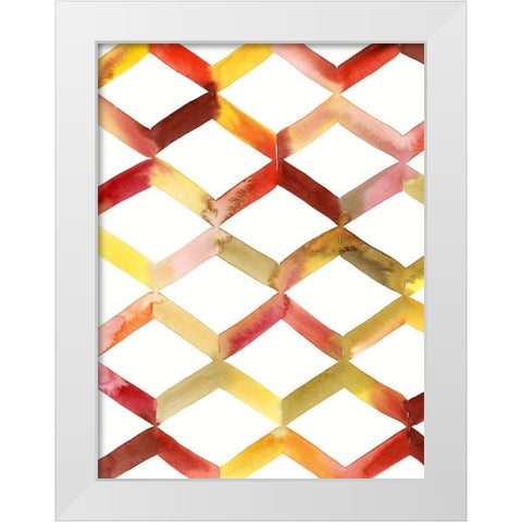 Sunshine Chevron II White Modern Wood Framed Art Print by Popp, Grace