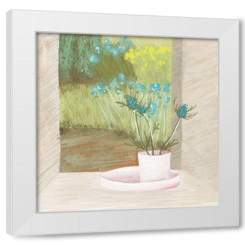 Window Plants I White Modern Wood Framed Art Print by Wang, Melissa