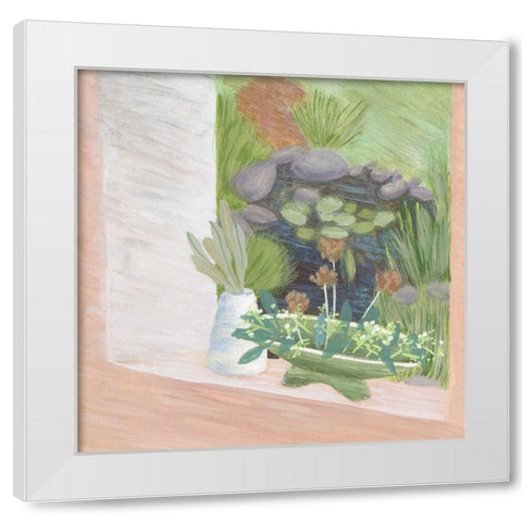 Window Plants II White Modern Wood Framed Art Print by Wang, Melissa