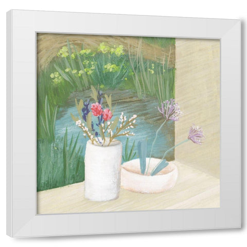 Window Plants III White Modern Wood Framed Art Print by Wang, Melissa