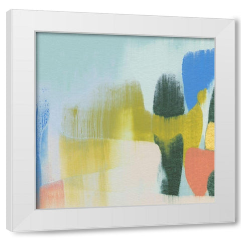 Rainbow Scrape III White Modern Wood Framed Art Print by Caroline, Emma