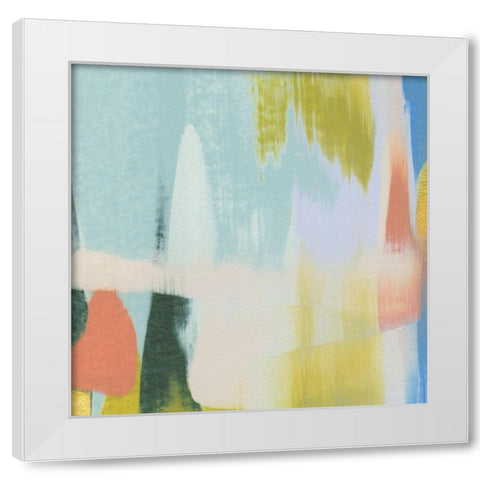 Rainbow Scrape IV White Modern Wood Framed Art Print by Caroline, Emma