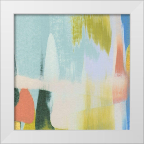 Rainbow Scrape IV White Modern Wood Framed Art Print by Caroline, Emma