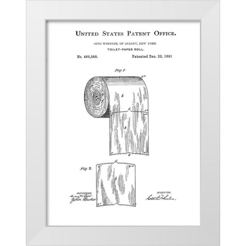 Bath Time Patents VI White Modern Wood Framed Art Print by Studio W