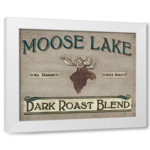 Lodge Coffee III White Modern Wood Framed Art Print by Vess, June Erica