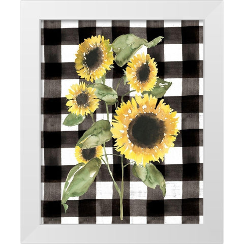 Buffalo Check Sunflower I White Modern Wood Framed Art Print by Goldberger, Jennifer