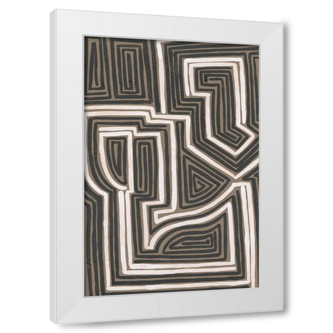 Abstract Maze I White Modern Wood Framed Art Print by Moore, Regina