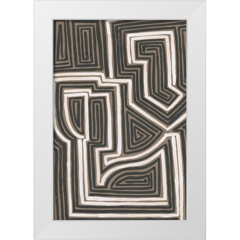 Abstract Maze I White Modern Wood Framed Art Print by Moore, Regina