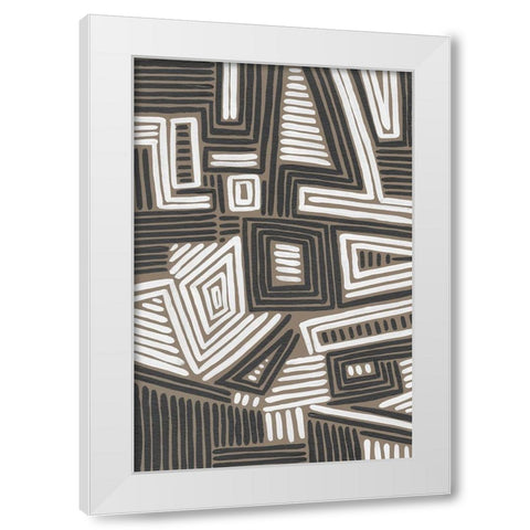 Abstract Maze II White Modern Wood Framed Art Print by Moore, Regina