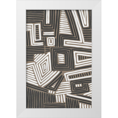 Abstract Maze II White Modern Wood Framed Art Print by Moore, Regina