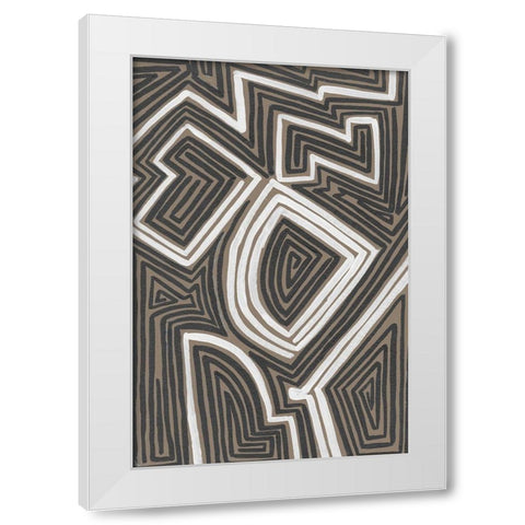 Abstract Maze III White Modern Wood Framed Art Print by Moore, Regina